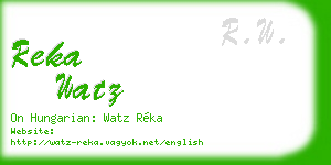 reka watz business card